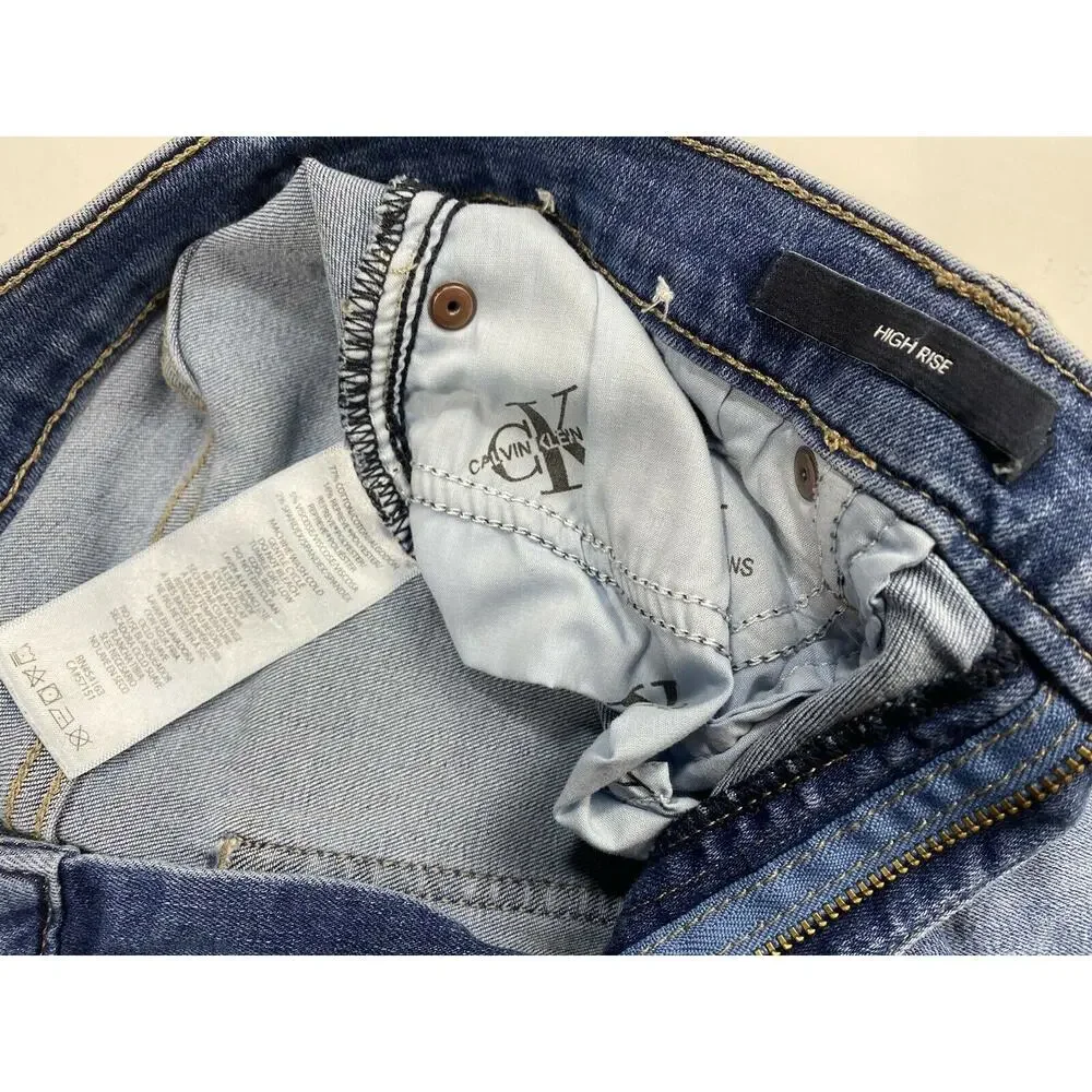 Calvin Klein Shorts Denim Sz 6 High Rise Blue Jean